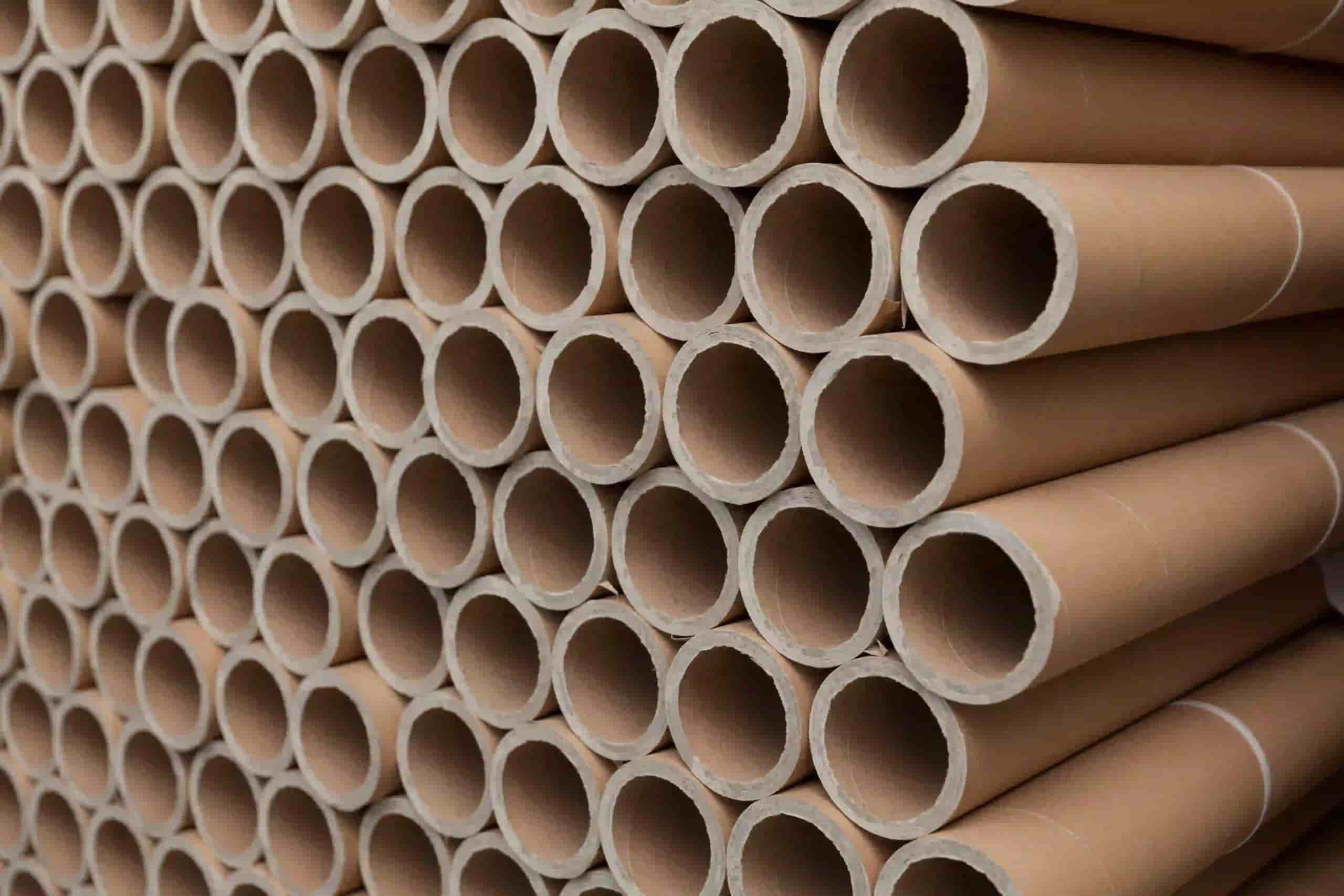 Brown Stacked Cardboard Tubes