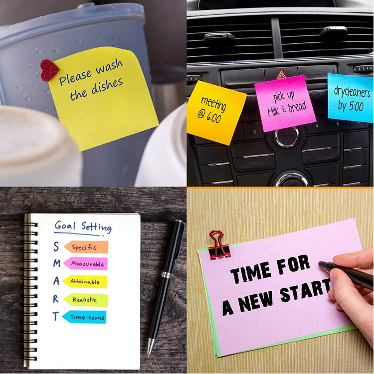 Color Sticky Note Set For Office Memo Pads Sticky Notes Stationery