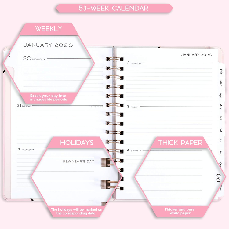 2020 Hardcover A5 Spiral Paper Note Book Diary