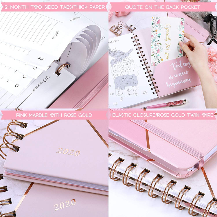 2020 Hardcover A5 Spiral Paper Note Book Diary