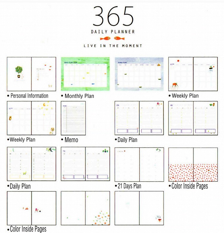 365 Planner Binder Calendar Travel Budget Yearly Planner Notebook