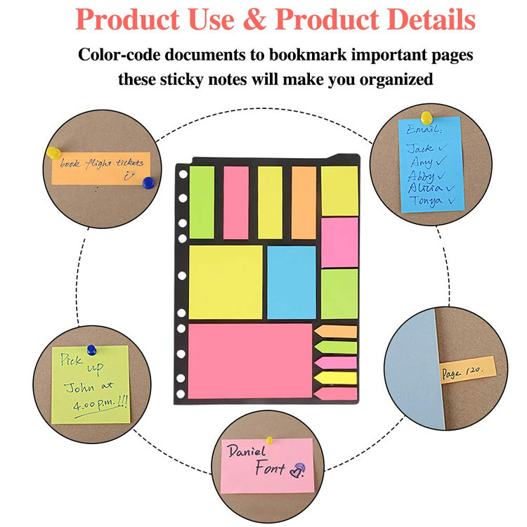 Color Sticky Note Set For Office Memo Pads Sticky Notes Stationery