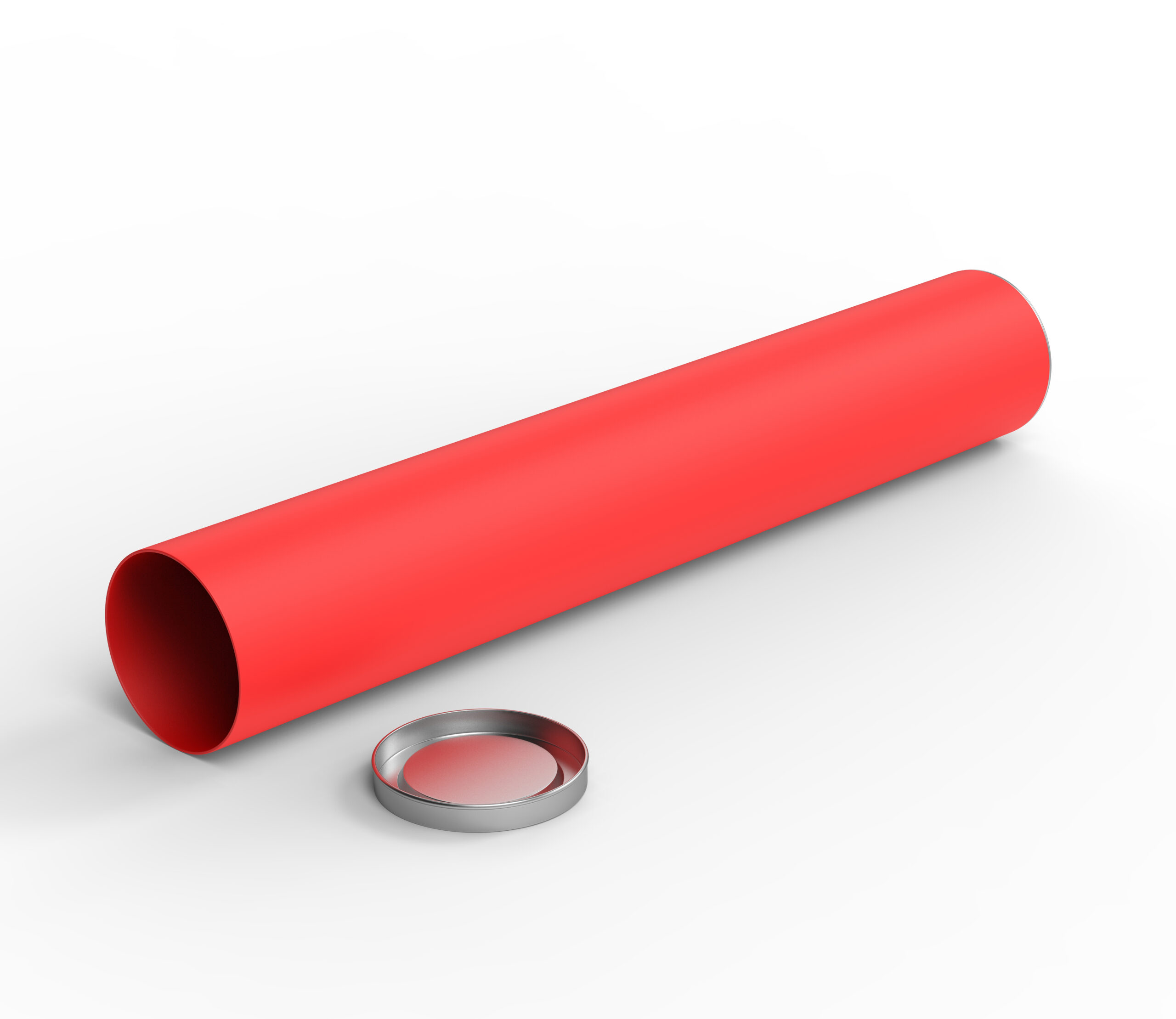 Blank,Kraft,Paper,Tube,Mock,Up,For,Branding.,3d,Render Red Tubes with Silver Cap